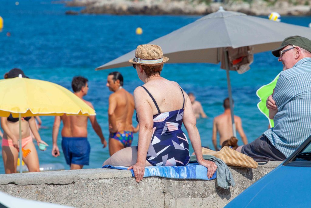 colourful people on the beach